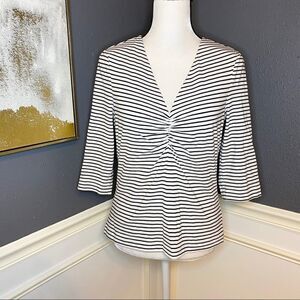 Rebecca Taylor La Vie Striped Ruched Top